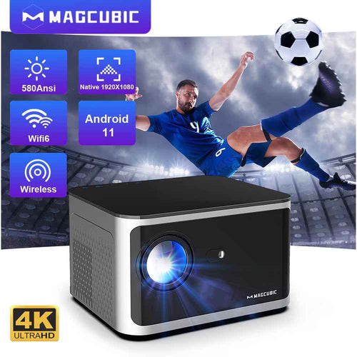 Android 11 4K Smart Projector 580ANSI 1920*1080P Full HD Wifi6 BT5.0 Allwinner H713 Voice Control Home Cinema Theater - Clickitcome