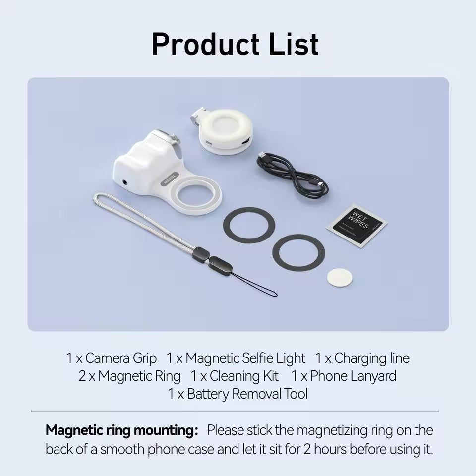 TELESIN Smartphone Magnetic Fill Light Mini Selfie Light 3 Modes Adjustable Brightness for Iphone XIAOMI HUAWEI SAMSUNG Phone - Clickitcome