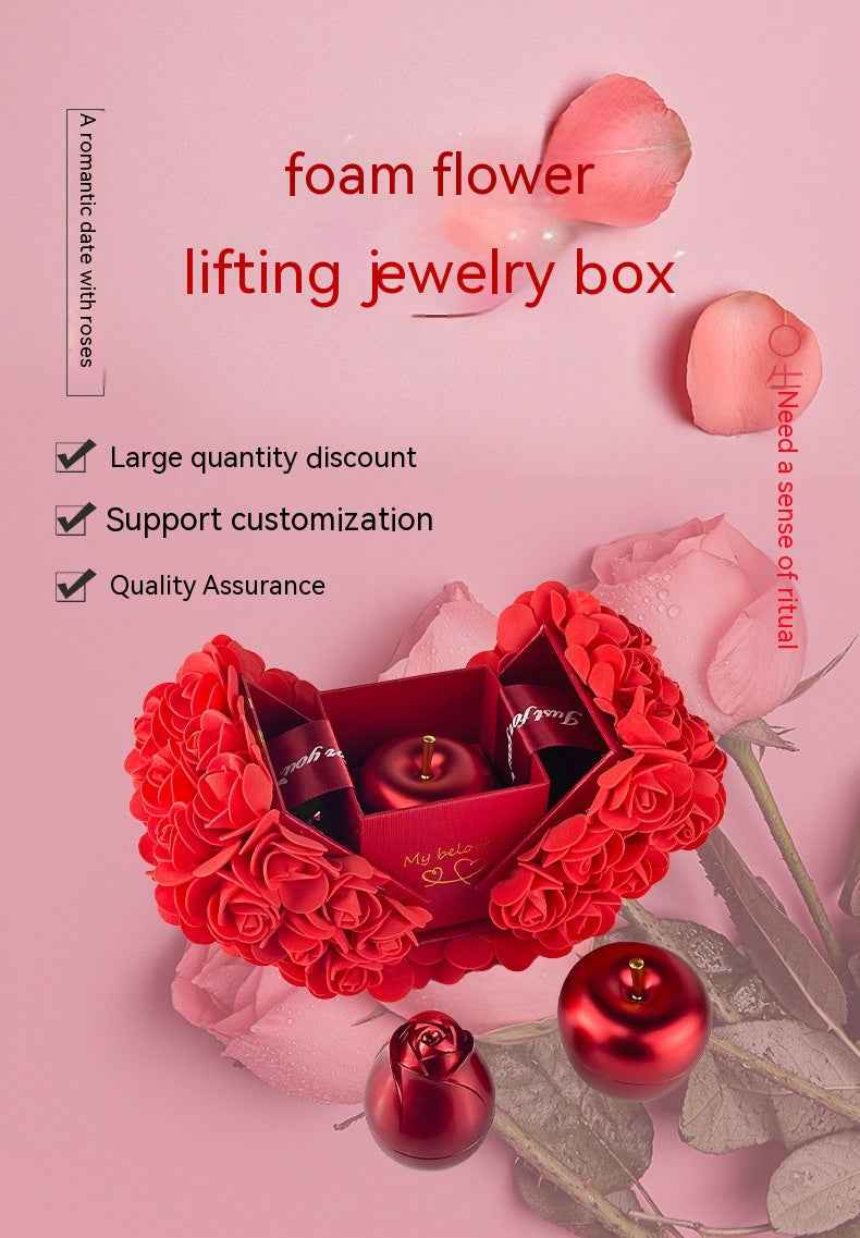 Valentines Day Gift Soap Rose Gift Box Crystal Pendant Necklace Eternal Flower Jewelry Box Set Wedding Birthday Gift For Girlfriend