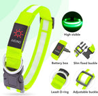 LED Dog Collar, Light up Dog Collar Adjustable USB Rechargeable Super Bright Safety Light Glowing Collars for Dog(Small,Green) - Clickitcome