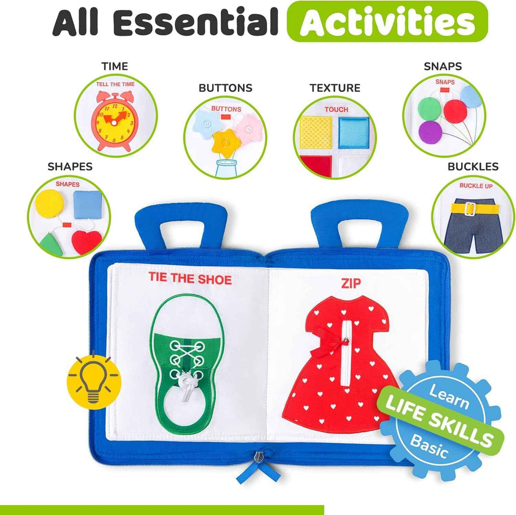 Busy Book for Toddlers 1-3 - Airplane Toys for Toddlers 1-3, My Quiet Book Montessori Toys for 1 Year Old with Kids Plane Activities, Activity Busy Board, Gift for Boys & Girls - Clickitcome