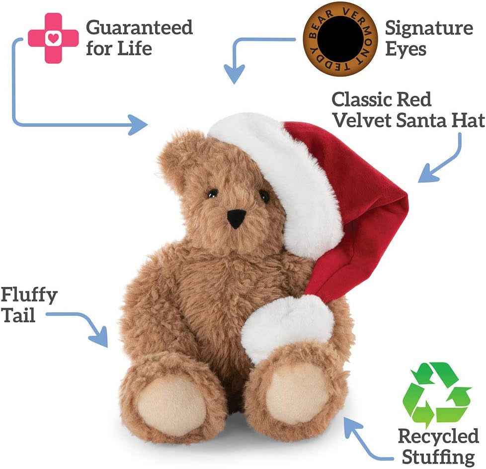 Christmas Bears - Christmas Stuffed Animals, 13 Inch,Santa Hat, Soft Plushie - Clickitcome