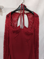 Y2K  Lace Long Sleeve Dress Fashion Sexy Corset Backless Lace Up Short Dresses Womens Clothing