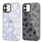 RUMDEY 2 Pack Cute Clear Cases for iPhone 12/12 Pro 6.1" Phone Case Fashion Butterfly Design Cases Soft Silicone Slim TPU Shockproof Protective Fundas for Women Girls