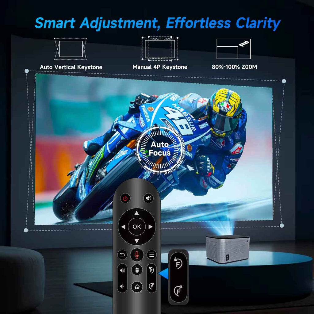 Android 11 4K Smart Projector 580ANSI 1920*1080P Full HD Wifi6 BT5.0 Allwinner H713 Voice Control Home Cinema Theater - Clickitcome