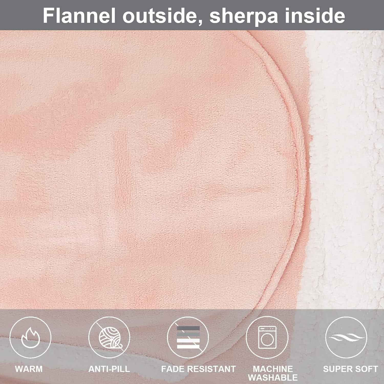 Blanket Hoodie, Oversized Sherpa Fleece Wearable Blanket for Women & Men, Super Warm and Cozy Plush Flannel Hooded Blanket, Sweatshirt Gift with Giant Pocket, One Size Fits All, Pink - Clickitcome