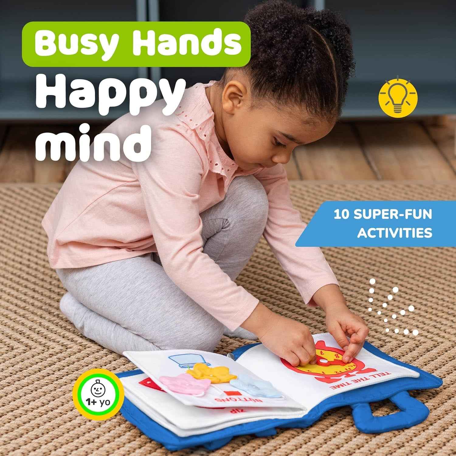 Busy Book for Toddlers 1-3 - Airplane Toys for Toddlers 1-3, My Quiet Book Montessori Toys for 1 Year Old with Kids Plane Activities, Activity Busy Board, Gift for Boys & Girls - Clickitcome