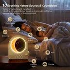 Sunrise Alarm Clocks for Bedrooms,Dual Alarm Clock Wake Up Light,Stepless Dimmable Moon Lamp with Meteor, 30/60/90min Timer with 10 White Noise Sounds,Touch Bedside Lamp Night Light for Kids - Clickitcome
