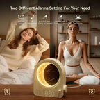Sunrise Alarm Clocks for Bedrooms,Dual Alarm Clock Wake Up Light,Stepless Dimmable Moon Lamp with Meteor, 30/60/90min Timer with 10 White Noise Sounds,Touch Bedside Lamp Night Light for Kids - Clickitcome