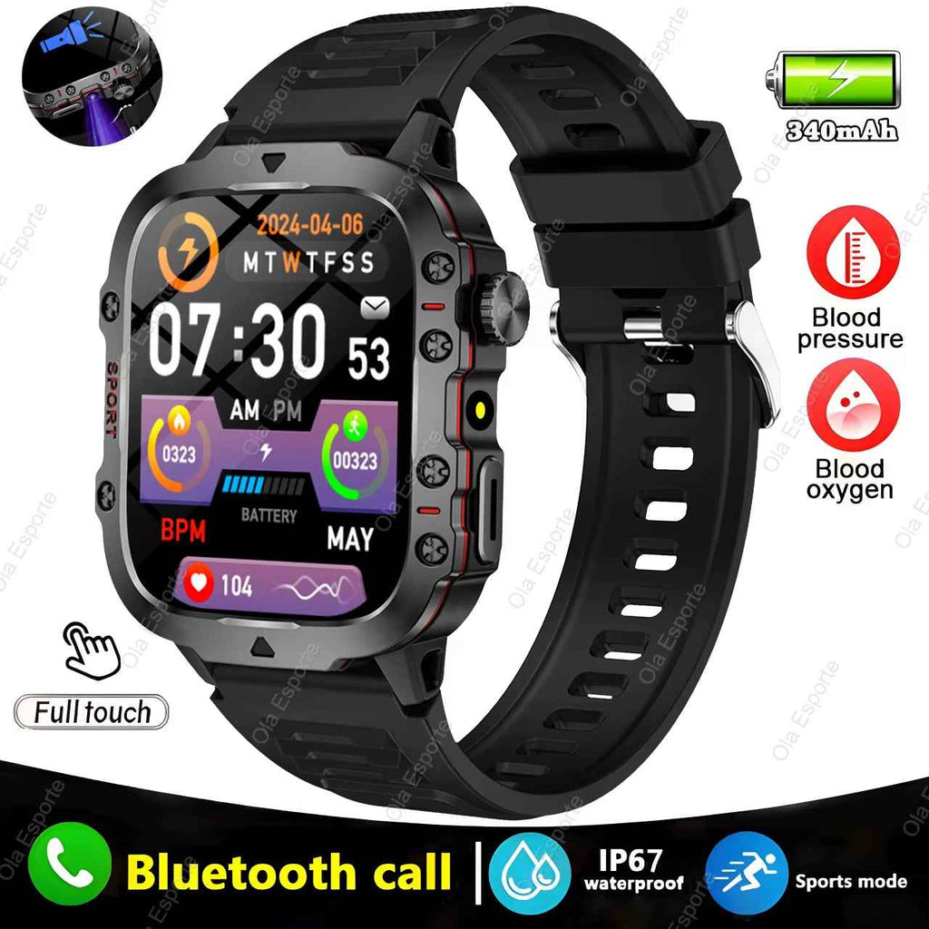 Original Men Smartwatch Flashlight Bluetooth Call Fitness Clock IP68 Waterproof Sports Men for Android IOS Smart Watch 2025 New - Clickitcome