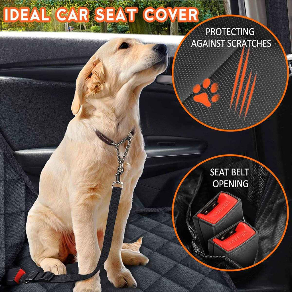 Dog Car Seat Cover, Back Seat Cover for Dogs Pet Car Seat Protector Waterproof Bench Car Seat Cover, Non-Slip Reat Seat Cover Fits Middle Armrest for Most Cars Trucks Suvs - Black - Clickitcome
