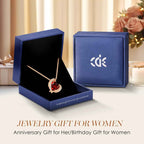 Christmas Gifts for Women，Love Heart Pendant Necklaces for Women, Silver Tone Rose Gold Tone Birthstone Jewelry Gifts for Wife Her - Clickitcome