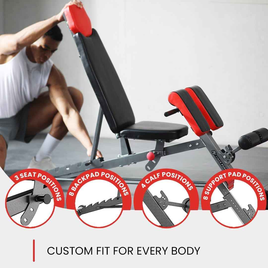 Multi-Functional FID Weight Bench for Full All-In-One Body Workout – Hyper Back Extension, Roman Chair, Adjustable Ab Sit up Bench, Incline Decline Bench, Flat Bench - Clickitcome