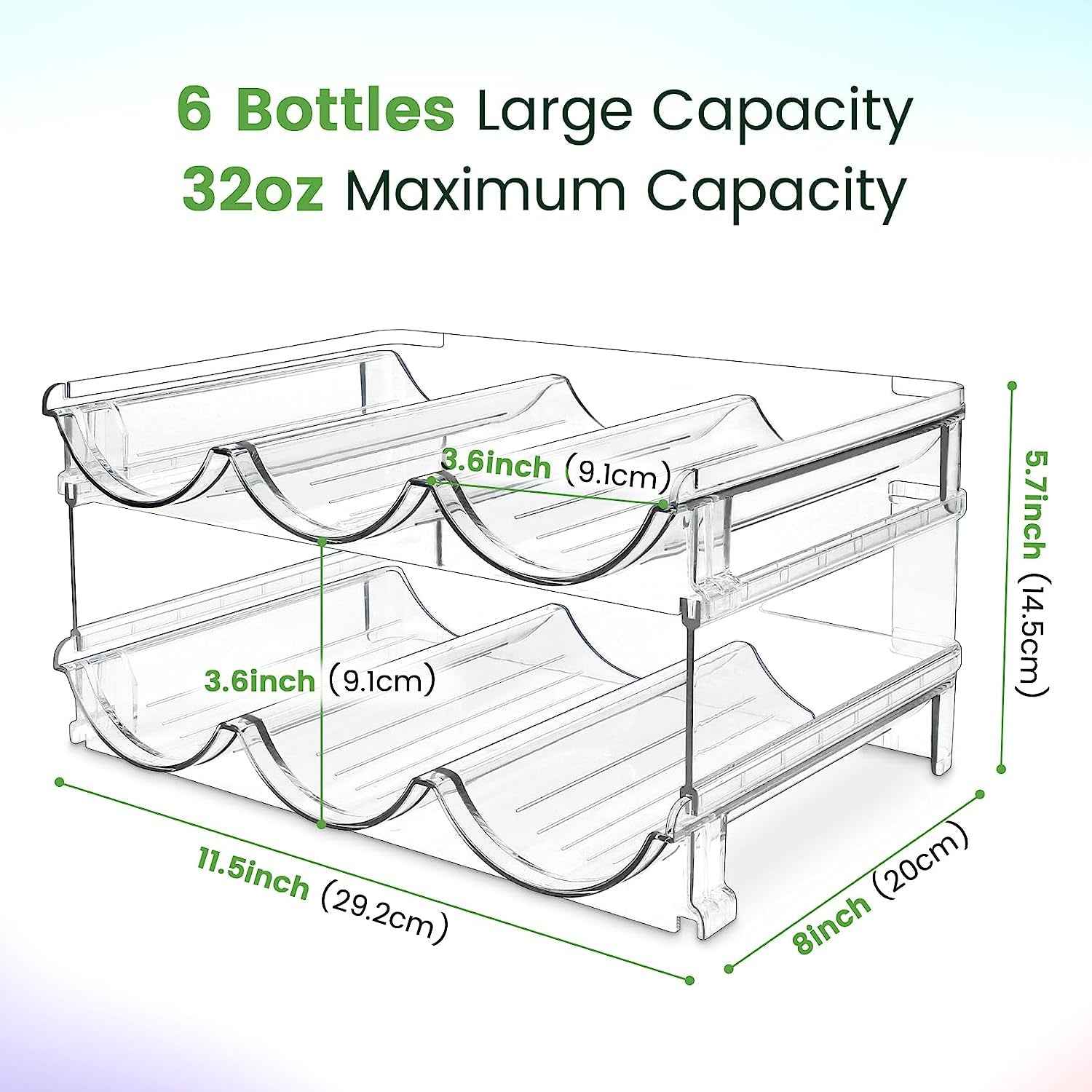 Water Bottle Organizer for Cabinet, Water Bottle Storage Organizer, 2 Packs Water Bottle Storage Rack, Water Bottle Holder for Cabinet, Stackable Water Bottle Storage Rack - Clickitcome