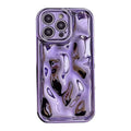 12 Cute Phone Cases - 3D Phone Cases Pleats Wave Mirror Phone Case Glitter iPhone Cases 12 6.1" Soft TPU Shockproof Phone Cover for Women MenPurple