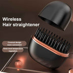 Electric Heating Hair Straightener Brush Portable Mini Hair Straightener 3 Temperature Hot Hair Comb Anti-Scald For Men & Women - Clickitcome