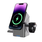2025 New Automatic Touch Magnetic Multi-function 3 in 1 Wireless Charger for Iphone 16 15 14 13 Pro Max Iwatch Airpods Charger - Clickitcome
