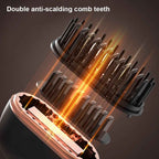 Electric Heating Hair Straightener Brush Portable Mini Hair Straightener 3 Temperature Hot Hair Comb Anti-Scald For Men & Women - Clickitcome