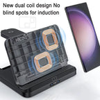Foldable Wireless Charger Stand for Samsung Galaxy Z Fold 5 4 3 S23 Ultra Fast Charging Dock Station for Galaxy Watch 6 5 Buds2 - Clickitcome