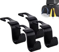 1/4Pcs Car Headrest Hooks Hanger for Bags Seat Back Organizer Holder Clips Auto Fastener Hooks Car Storage Interior Accessories - Clickitcome
