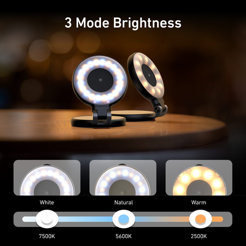 TELESIN Smartphone Magnetic Fill Light Mini Selfie Light 3 Modes Adjustable Brightness for Iphone XIAOMI HUAWEI SAMSUNG Phone - Clickitcome