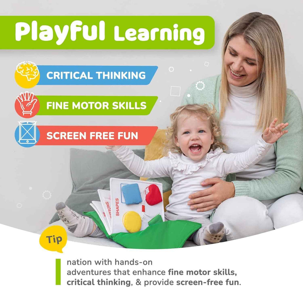 Busy Book for Toddlers 1-3 - Airplane Toys for Toddlers 1-3, My Quiet Book Montessori Toys for 1 Year Old with Kids Plane Activities, Activity Busy Board, Gift for Boys & Girls - Clickitcome