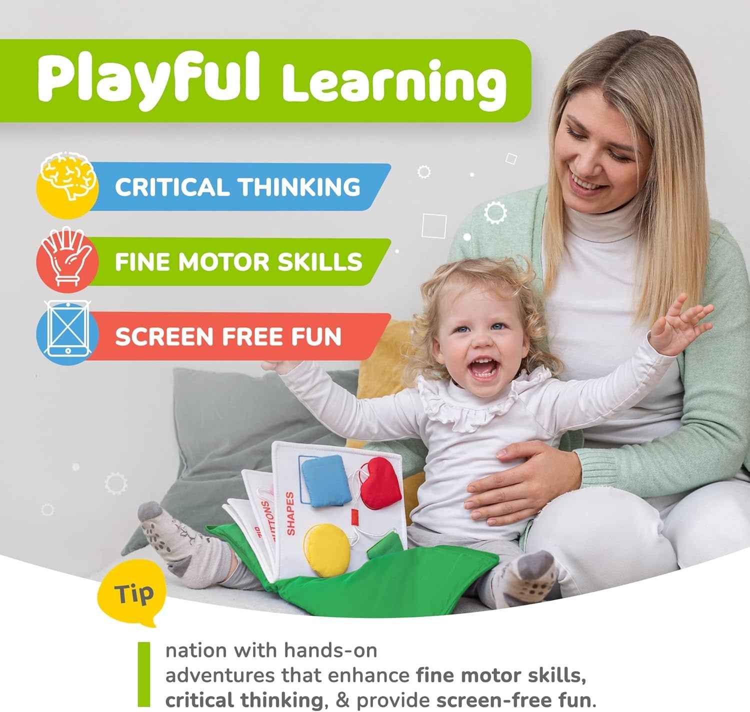 Busy Book for Toddlers 1-3 - Airplane Toys for Toddlers 1-3, My Quiet Book Montessori Toys for 1 Year Old with Kids Plane Activities, Activity Busy Board, Gift for Boys & Girls - Clickitcome