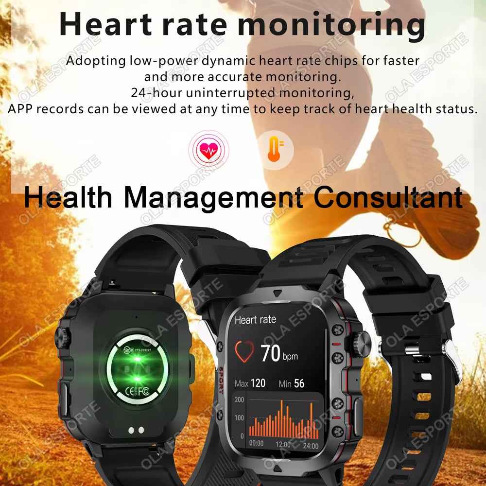 Original Men Smartwatch Flashlight Bluetooth Call Fitness Clock IP68 Waterproof Sports Men for Android IOS Smart Watch 2025 New - Clickitcome