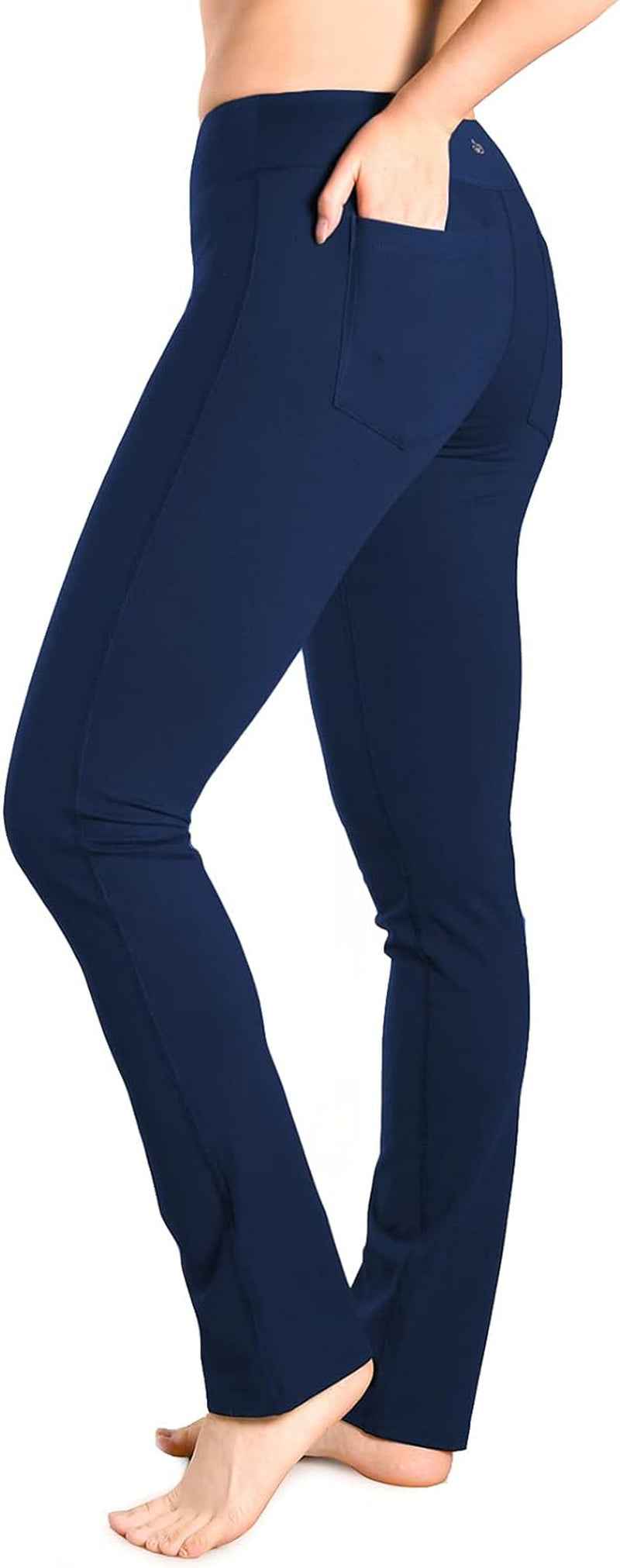 Women'S Petite/Regular/Tall Straight Leg Yoga Pants, Slim Fit Workout Pants - Clickitcome