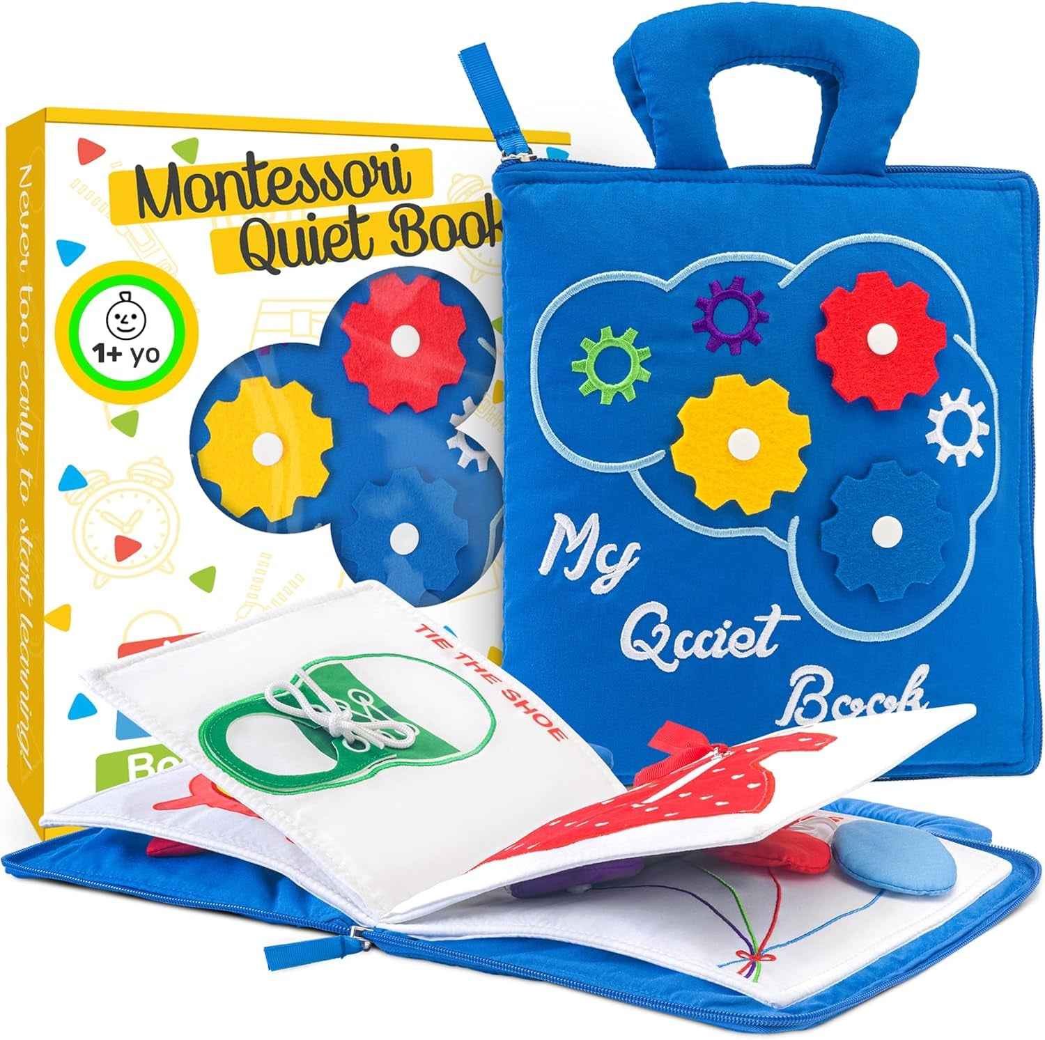 Busy Book for Toddlers 1-3 - Airplane Toys for Toddlers 1-3, My Quiet Book Montessori Toys for 1 Year Old with Kids Plane Activities, Activity Busy Board, Gift for Boys & Girls - Clickitcome