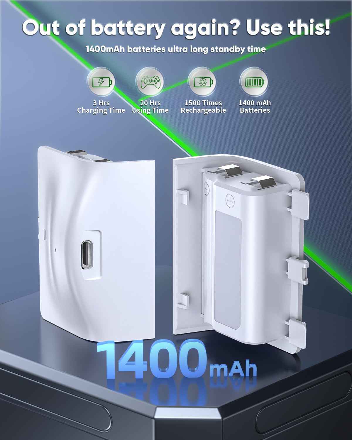 Charger Stand Cooling Fan for Xbox Series S Console/Controller,Dual Cooler System Charging Dock Accessories with 2*Rechargeable Battery,Earphone Mounts, Brackets&Stands for Xbox Series S Protectors - Clickitcome