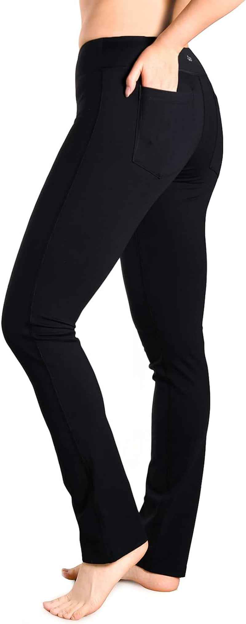 Women'S Petite/Regular/Tall Straight Leg Yoga Pants, Slim Fit Workout Pants - Clickitcome