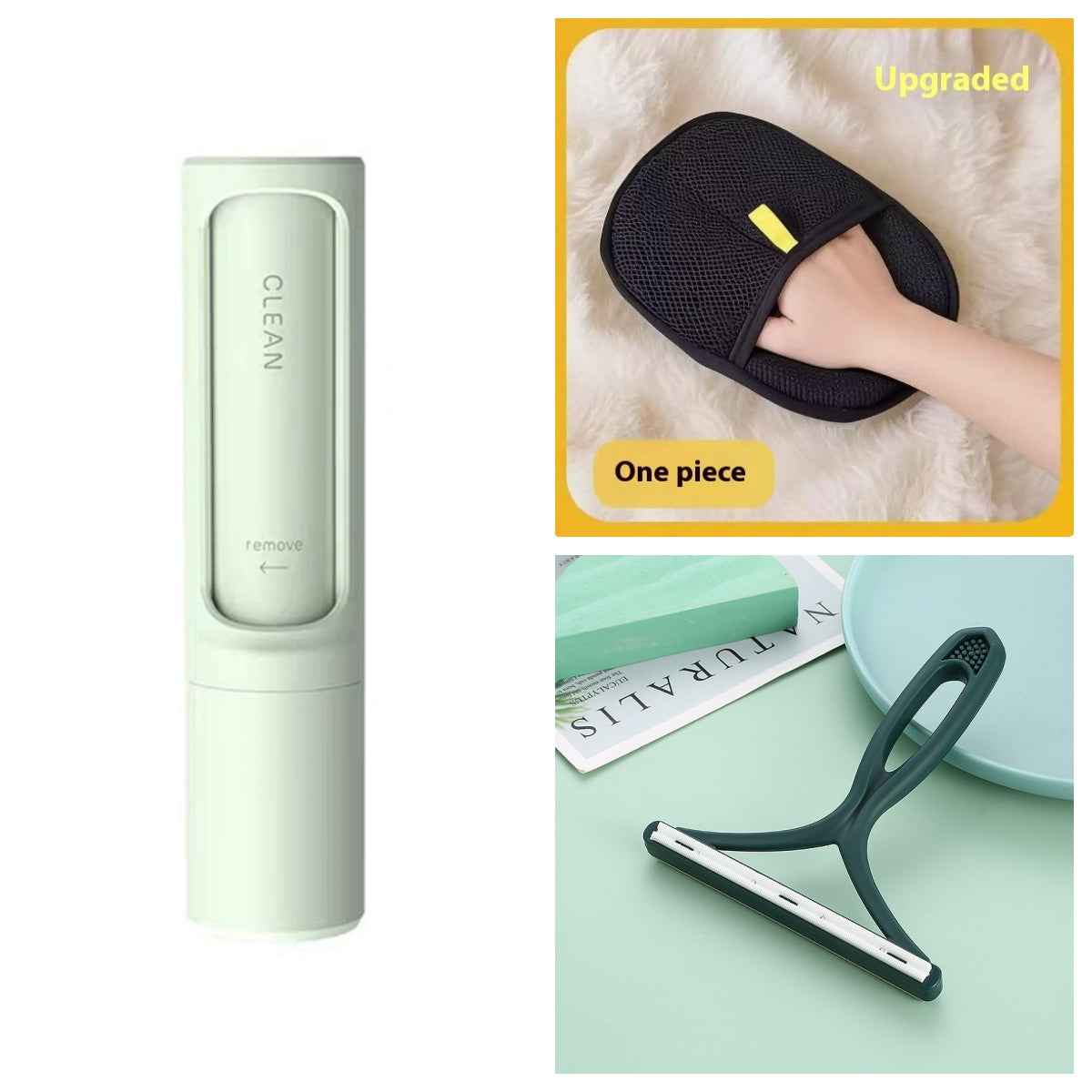 2-1 Reusable Pet Hair Remover Brush Lint Roller Portable Effective Self Cleaning Tool for Cat Dog Fur Hair Dust Removal Brush - Clickitcome