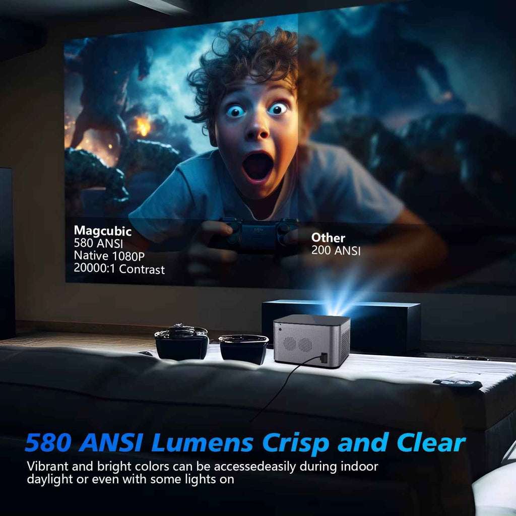 Android 11 4K Smart Projector 580ANSI 1920*1080P Full HD Wifi6 BT5.0 Allwinner H713 Voice Control Home Cinema Theater - Clickitcome