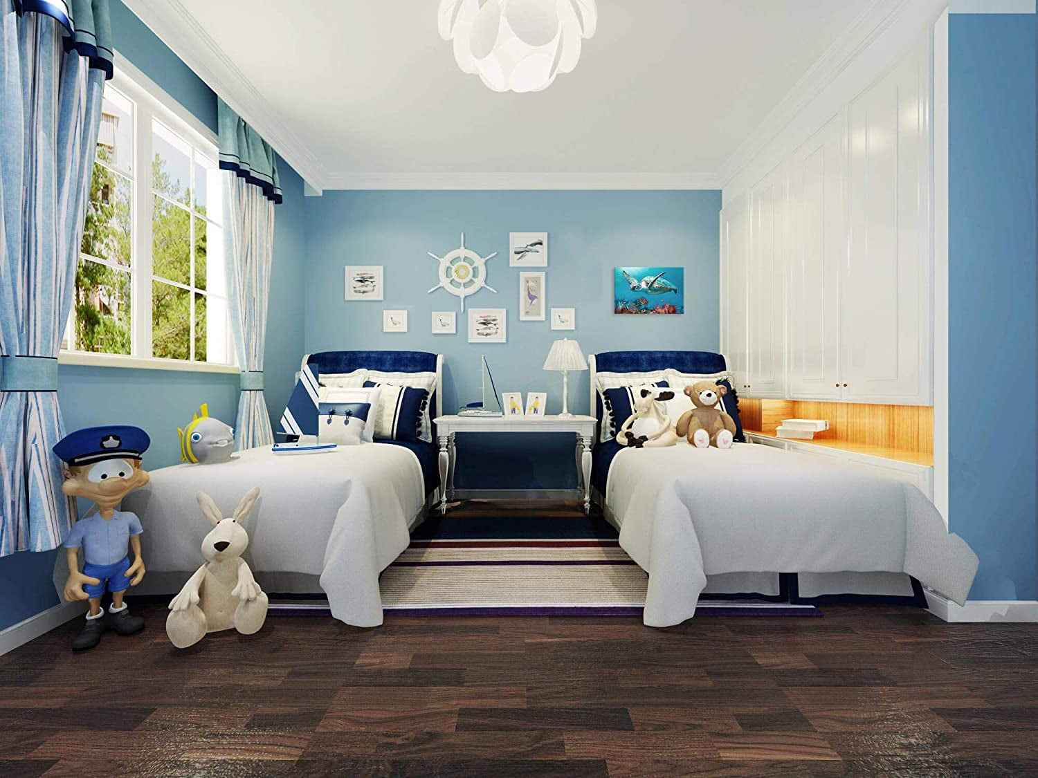 Sea Turtle Ocean Life Canvas Wall Art, Underwater Coral Reef Scene, Marine Life Home Decor - Clickitcome