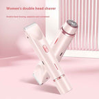 2 In 1 Hair Remover Women's Double Head Shaver Private Pubic Hair Trimmer Electric Razor Wet Dry Electric Body Hair - Clickitcome