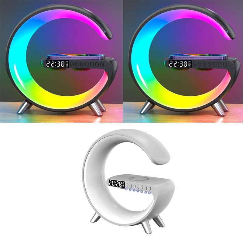 New Intelligent G Shaped LED Lamp Bluetooth Speake Wireless Charger Atmosphere Lamp App Control For Bedroom Home Decor - Clickitcome