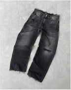 Men's Straight Leg Ripped Jeans with Embroidery – European and American Style